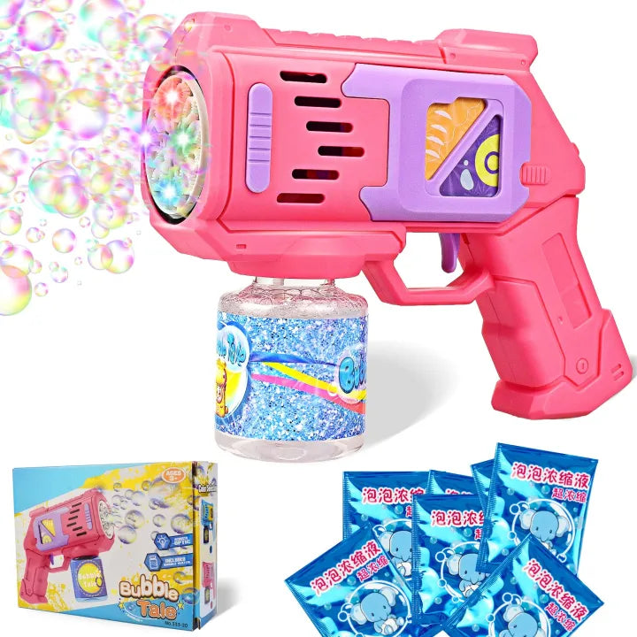 Kids Bubble Gun with 1 Bottles Bubble Refill and 2 packet Solution