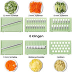 Stainless steel 5 in 1 vegetable cutter - Vegetable slicer Salad handheld chopper changeable blades kitchen tool - Kitchen accessories gadget multi-functional onion potato cutter