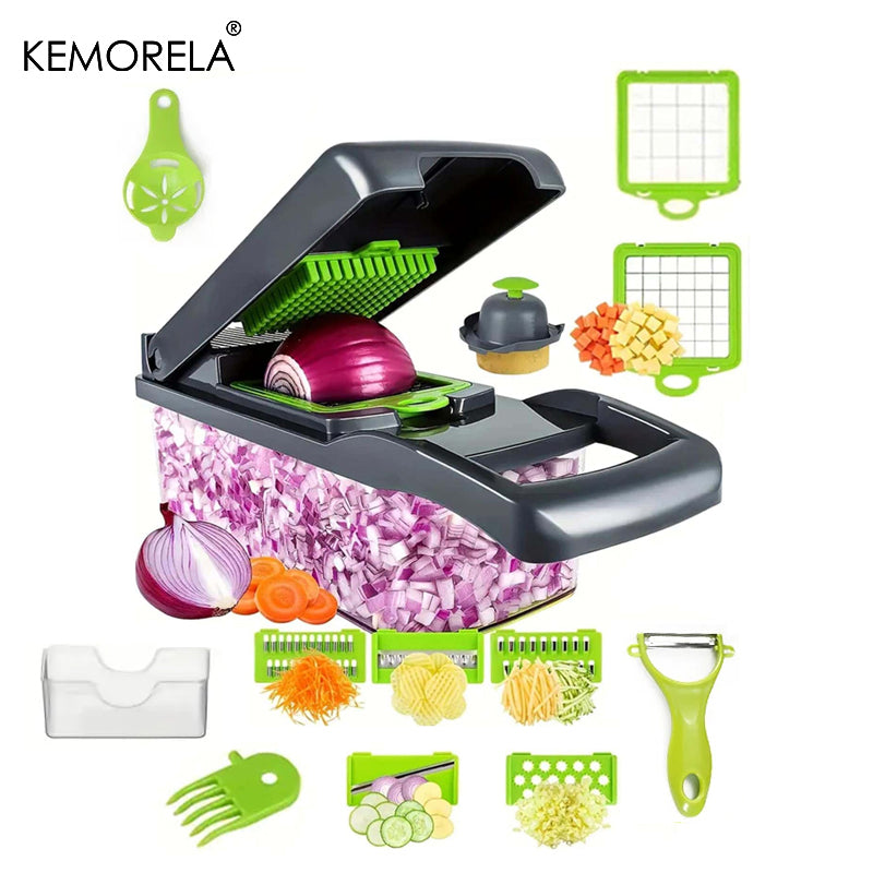 16-in-1 Multifunctional Vegetable Chopper & Slicer – Onion, Fruit & Food Dicer