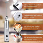 2 In 1 Rechargeable Electric Coffee and Egg Beater and Mixer Milk Frother