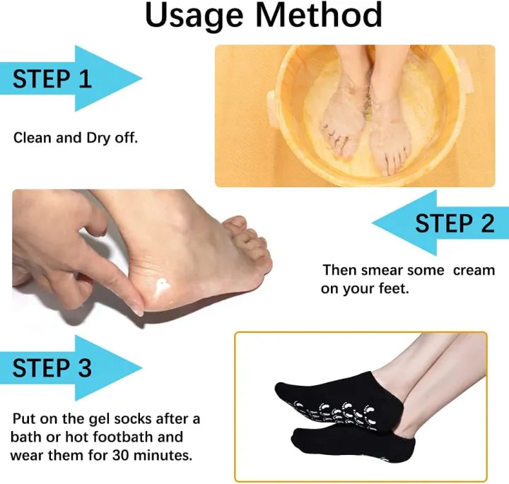 Premium Moisturizing Gel Sock | Ultra-Soft Spa Socks for Repairing Dry Cracked Feet and Heels