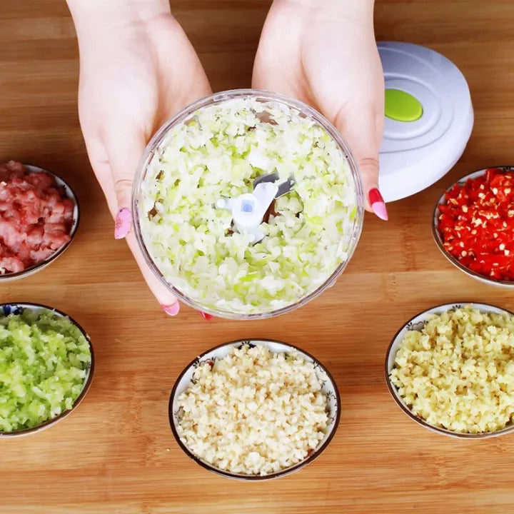 Speedy Pull Food Chopper – Manual Vegetable & Garlic Cutter