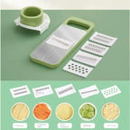 Stainless steel 5 in 1 vegetable cutter - Vegetable slicer Salad handheld chopper changeable blades kitchen tool - Kitchen accessories gadget multi-functional onion potato cutter