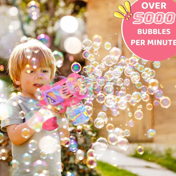 Kids Bubble Gun with 1 Bottles Bubble Refill and 2 packet Solution