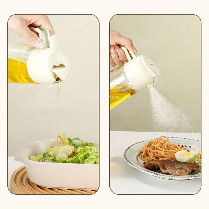 2-in-1 Oil Spray & Pour Bottle – Ergonomic Handle for BBQ, Air Fryer, Oven & Camping