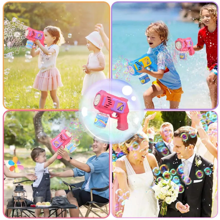 Kids Bubble Gun with 1 Bottles Bubble Refill and 2 packet Solution