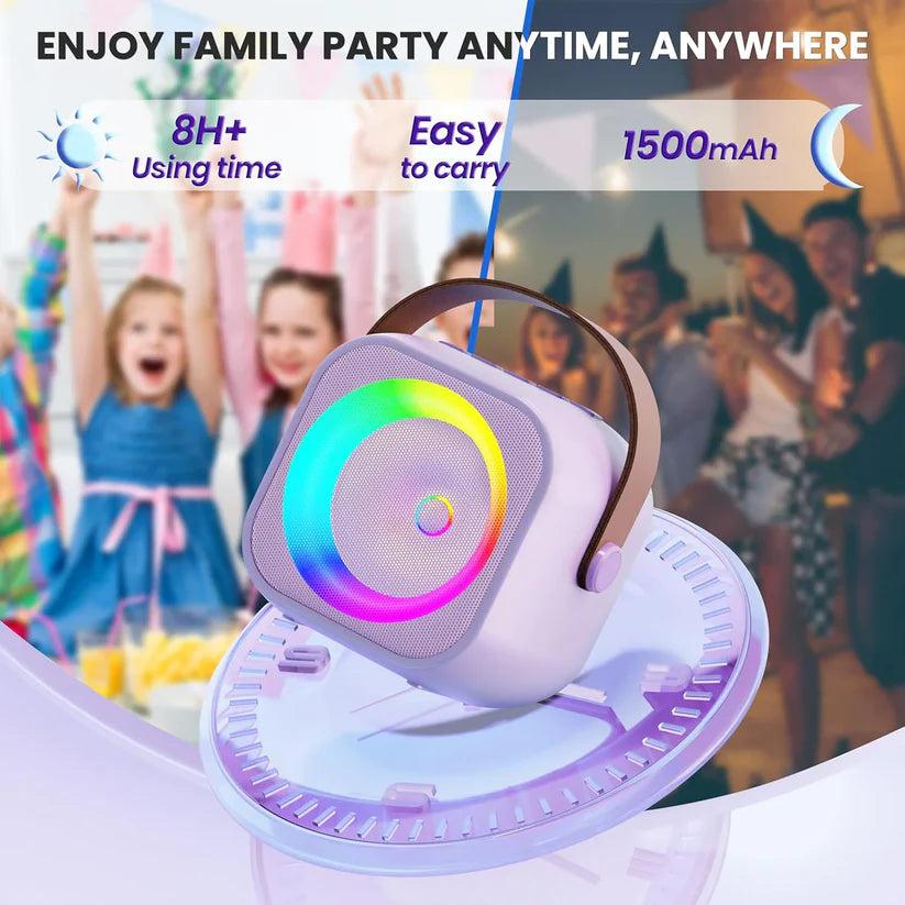 Kids Bluetooth Speaker System with 1 Wireless Microphone – Portable Karaoke & Music Player for Children