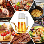 2-in-1 Oil Spray & Pour Bottle – Ergonomic Handle for BBQ, Air Fryer, Oven & Camping
