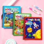 Magic Water Drawing Books for Kids | Set of 2 Books with 2 Pens | Reusable Mess-Free Water Coloring