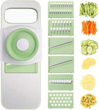 Stainless steel 5 in 1 vegetable cutter - Vegetable slicer Salad handheld chopper changeable blades kitchen tool - Kitchen accessories gadget multi-functional onion potato cutter