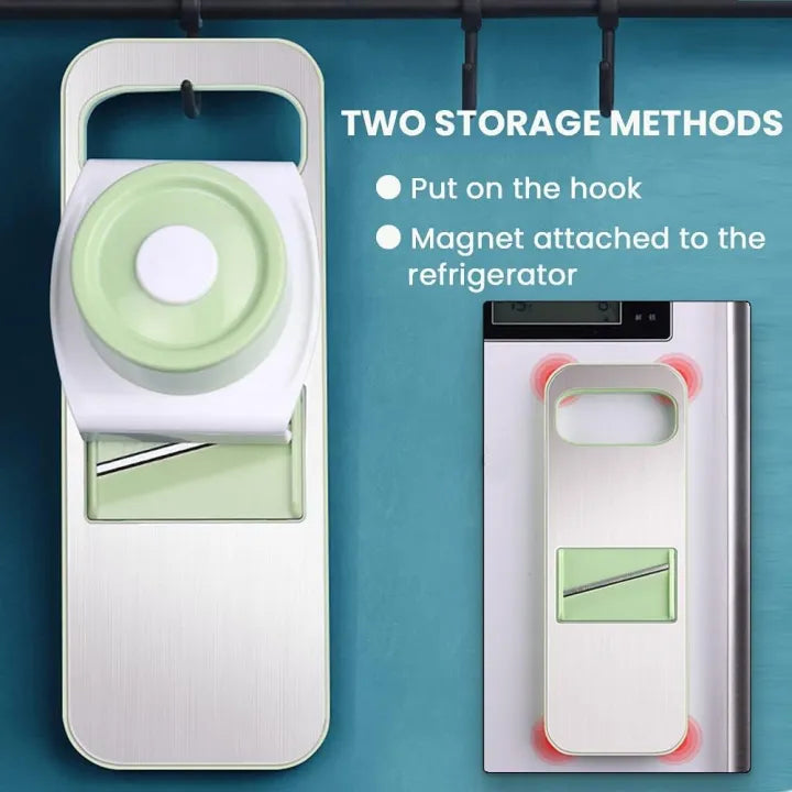 Stainless steel 5 in 1 vegetable cutter - Vegetable slicer Salad handheld chopper changeable blades kitchen tool - Kitchen accessories gadget multi-functional onion potato cutter