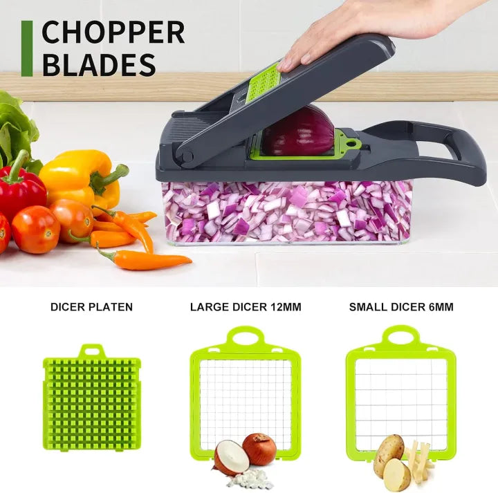 16-in-1 Multifunctional Vegetable Chopper & Slicer – Onion, Fruit & Food Dicer