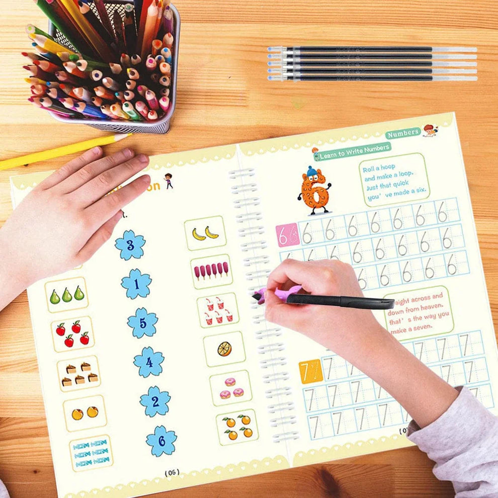 Kids Magic Practice Books Set of 4 – Kids learning for Home and school with 10 refill pens