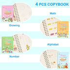 Two In One Kids Learning Combo Deal (Writing Magic Practice Books set + 8.5 Inches colorful LCD Writing Tablet)