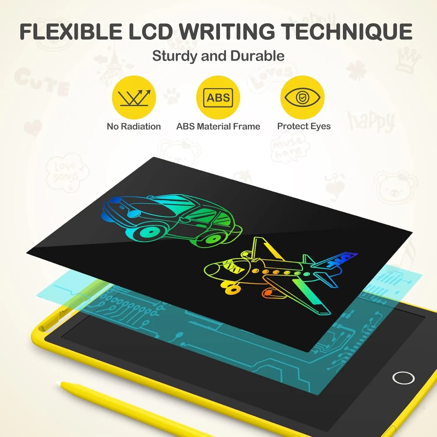 Two In One Kids Learning Combo Deal (Writing Magic Practice Books set + 8.5 Inches colorful LCD Writing Tablet)